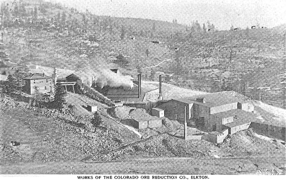 View of the Arequa Mill of the Colorado Ore Reduction Company around 1898